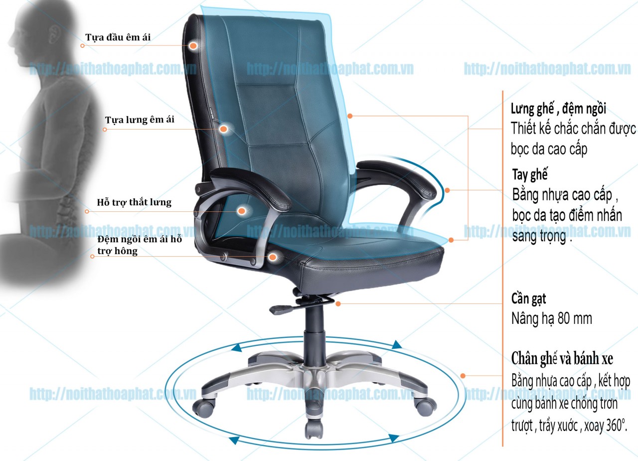 Ghế xoay lưng trung SG913 - ảnh 6