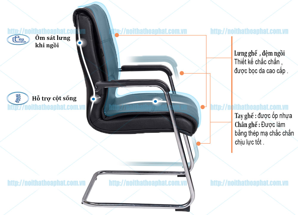 Ghế họp chân quỳ SL718M - ảnh 4