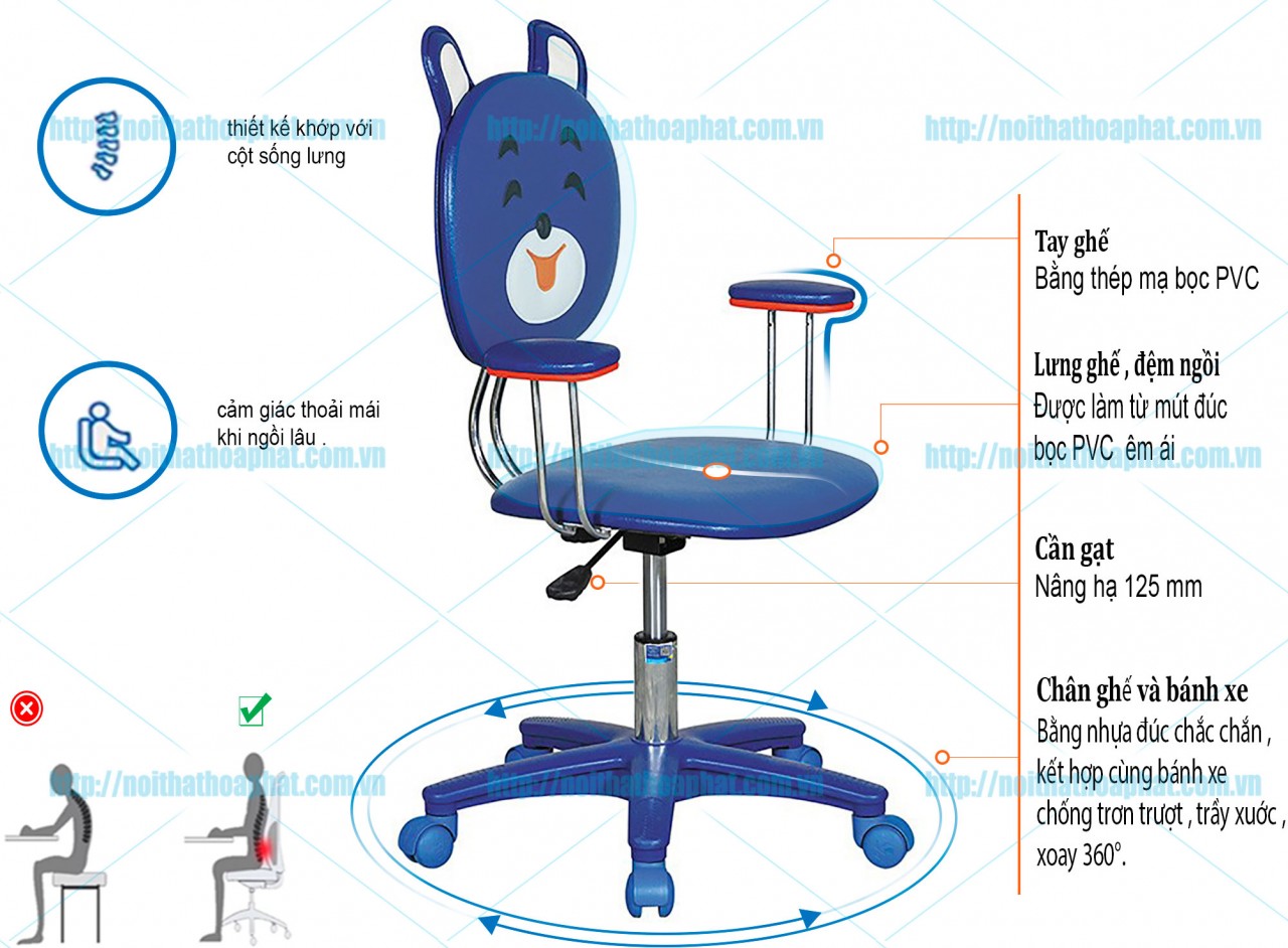 Ghế xoay trẻ em TE04 - ảnh 3