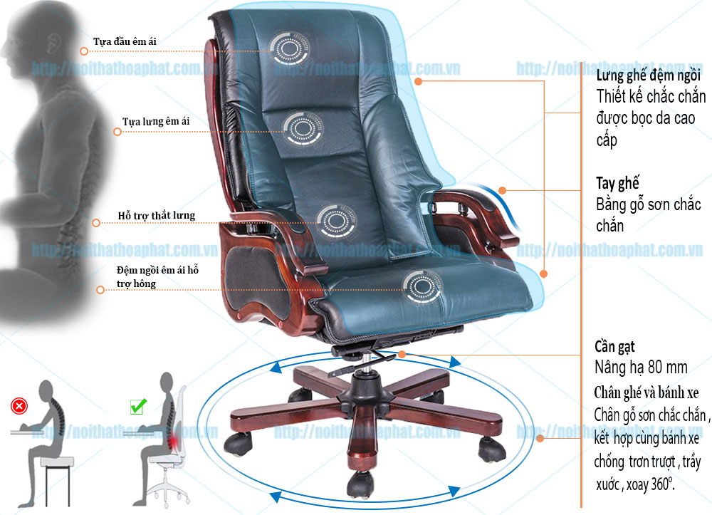 Ghế da Hòa Phát TQ07 - ảnh 4