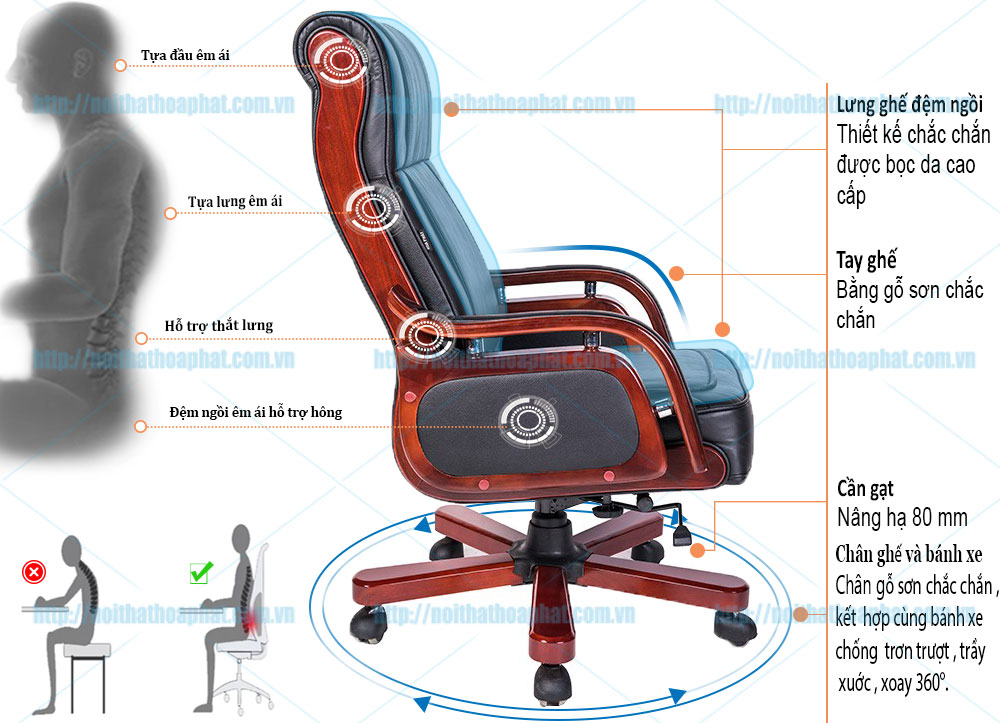 Ghế da cao cấp Hòa Phát TQ12 - ảnh 6