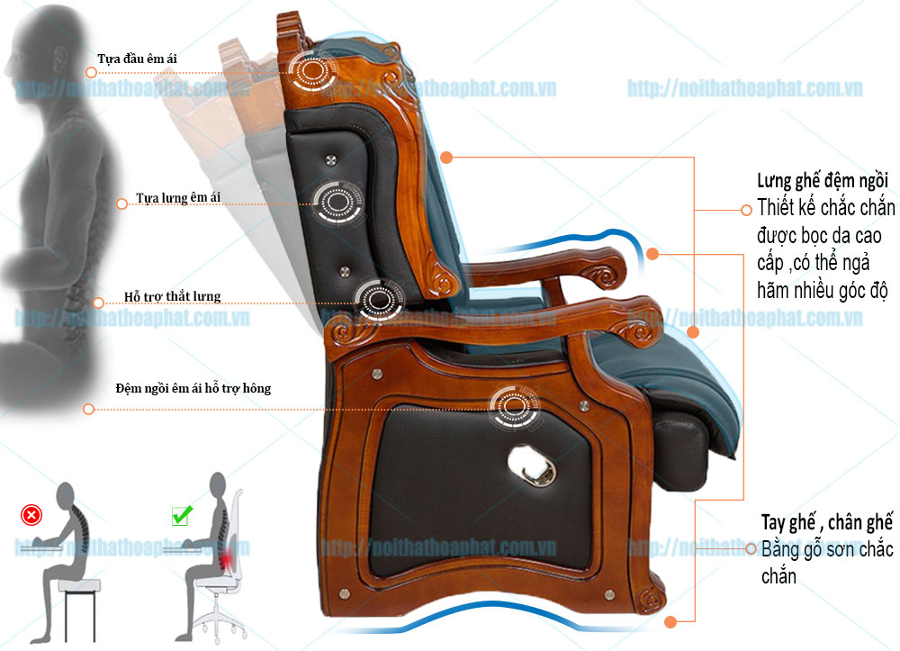 Ghế lãnh đạo chân tĩnh cao cấp TQ26 - ảnh 6