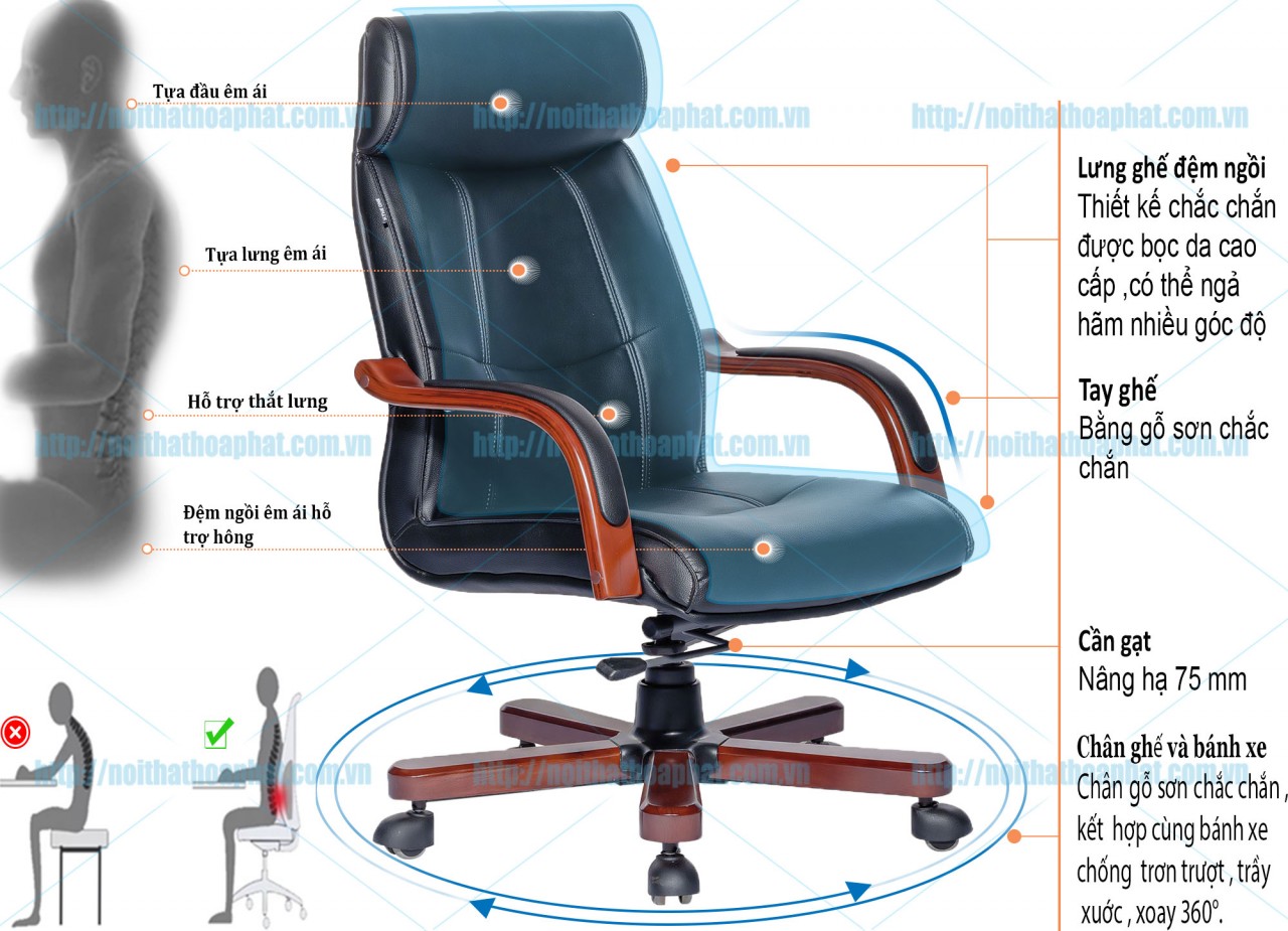 Ghế lãnh đạo bọc da TQ33 - ảnh 6