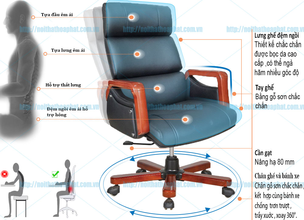 Ghế giám đốc bọc da TQ38 - ảnh 3