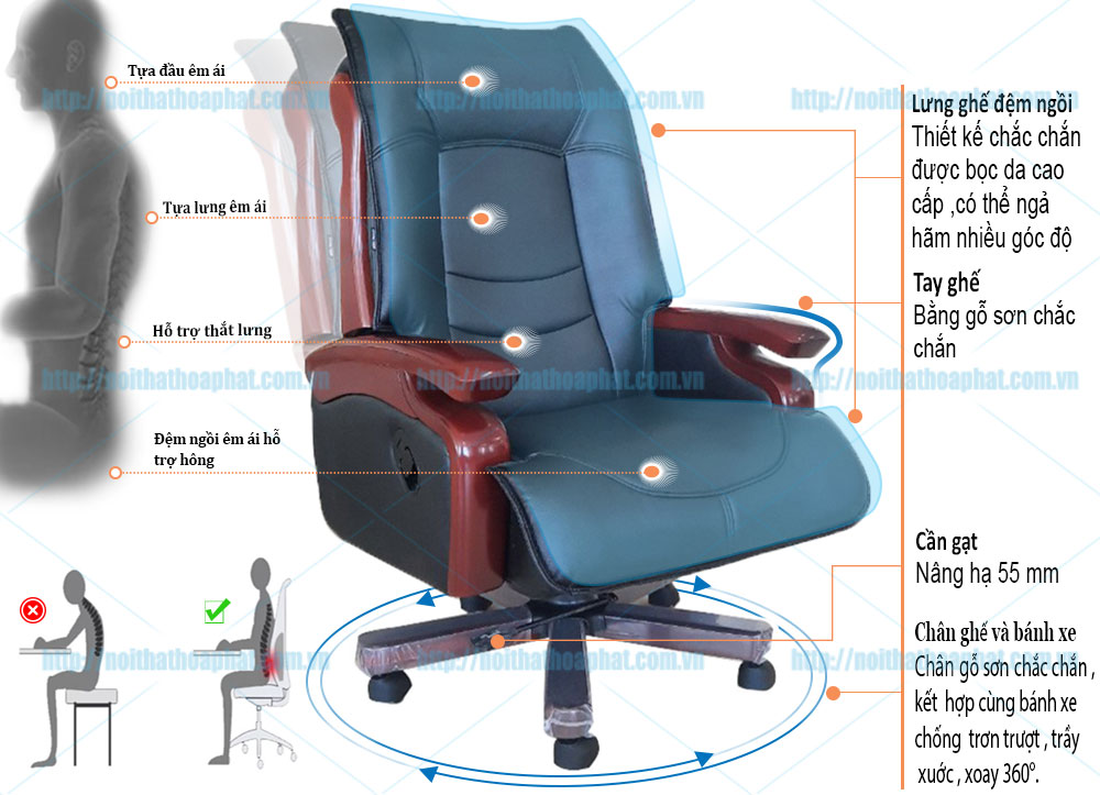 Ghế lãnh đạo ốp gỗ cao cấp TQ39 - ảnh 3
