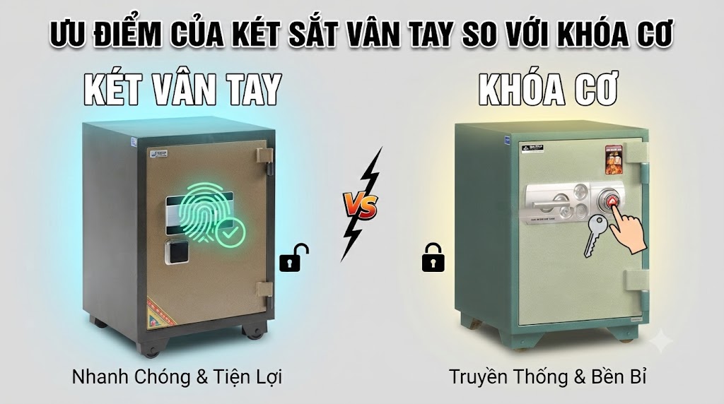 Ưu Điểm Của K&eacute;t Sắt V&acirc;n Tay So Với Kh&oacute;a Cơ &ndash; N&ecirc;n Mua Loại N&agrave;o?